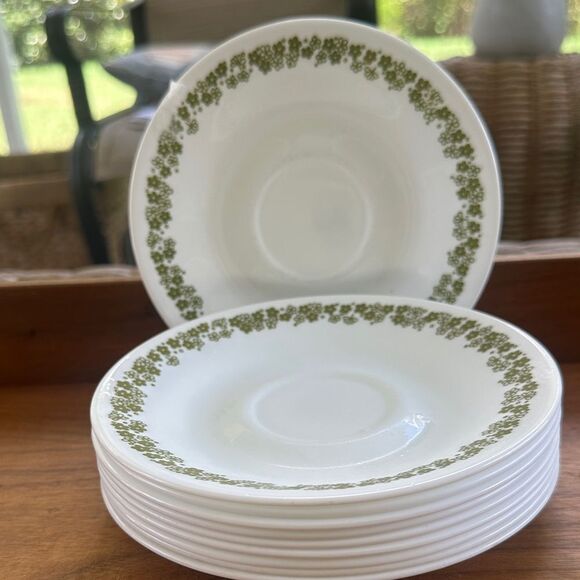 Corelle Spring Blossom Green saucer (Crazy Daisy) 10 - Picture 1 of 5